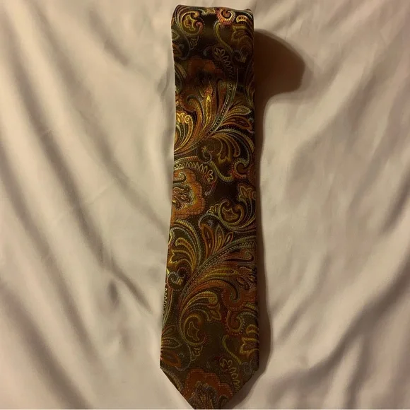 Steven Land The Big Knot Necktie in Multi-Color Floral Pattern and Handkerchief